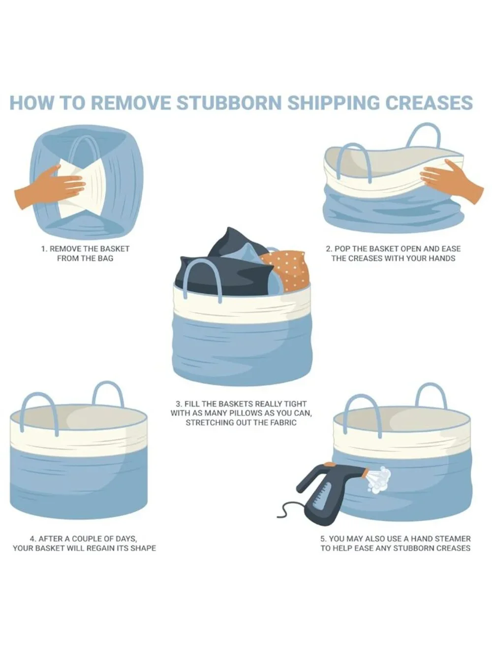 Large Woven Laundry Basket w/Handles 52L, Rope Dirty Clothes Hamper, Blanket Bas - Picture 9 of 9
